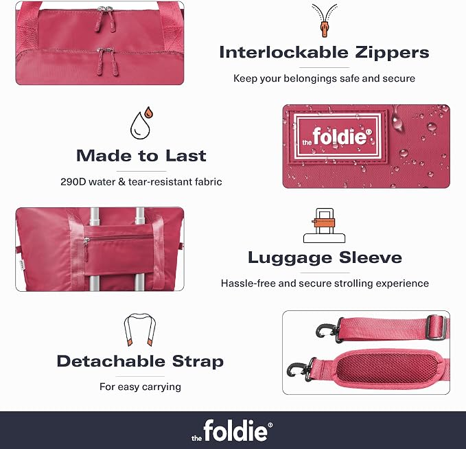 The Foldie Foldable Travel Bag for Women - 40L Weekender Bag with Multiple Pockets - Carry On Expendable Travel Bag - Image 5