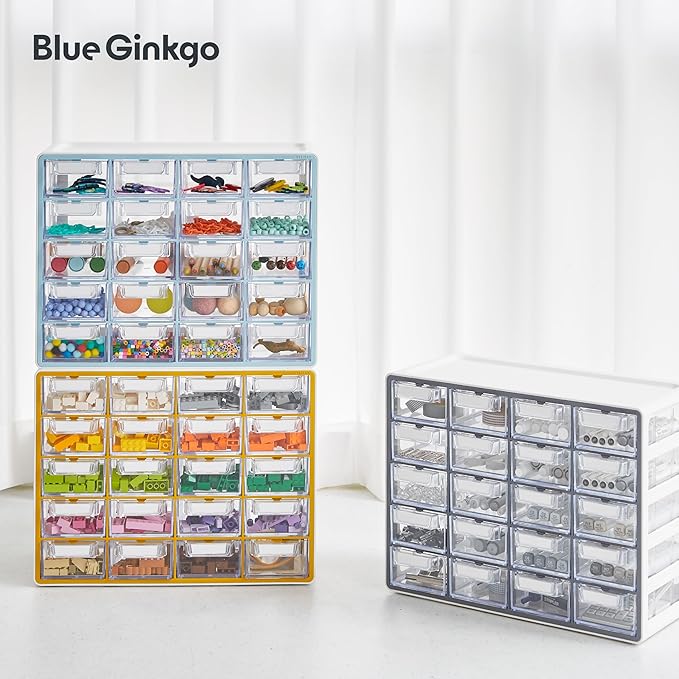 Blue Ginkgo 20-Drawer Storage Cabinet Organizer, Yellow, Made in Korea | Stackable. Adjustable. Easy Visibility. - Image 7