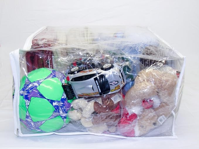 FBA Set of 5 Clear Vinyl Zippered Storage Bags 24x20x11 Inch (Pack of 2) - Image 2