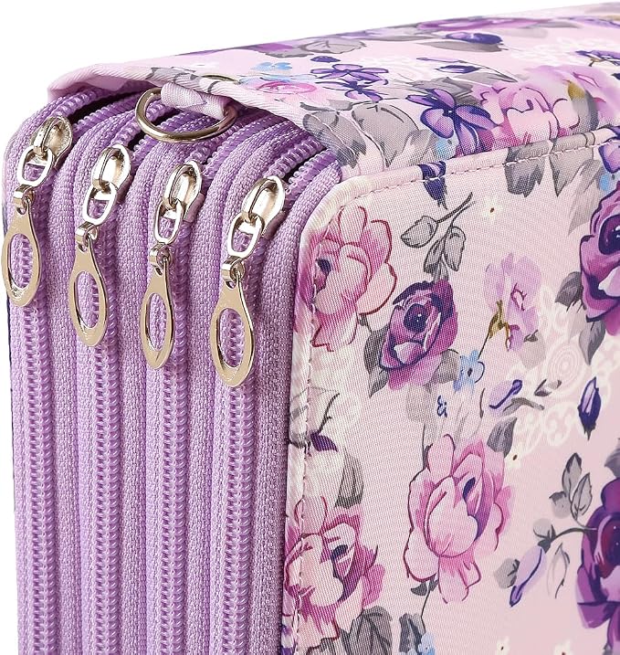 200 Slots Colored Pencil Case Organizer, 4 Layer Bag | Twill Oxford fabric,203 elastic loops,detachable handle,for travel, home storage,drawing tools,creative gifts - Image 5