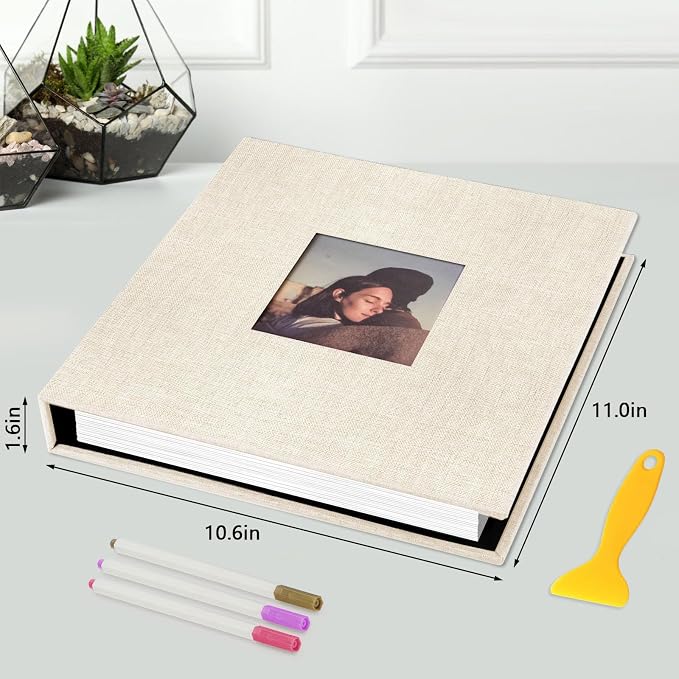 Zesthouse Photo Album Self Adhesive with Picture Display Window, 3-Ring Scrapbook Albums 60 Pages Holds 8x10 5x7 4x6 Photos, DIY Photo Book Ideal Gift for Family Wedding Baby - Image 2