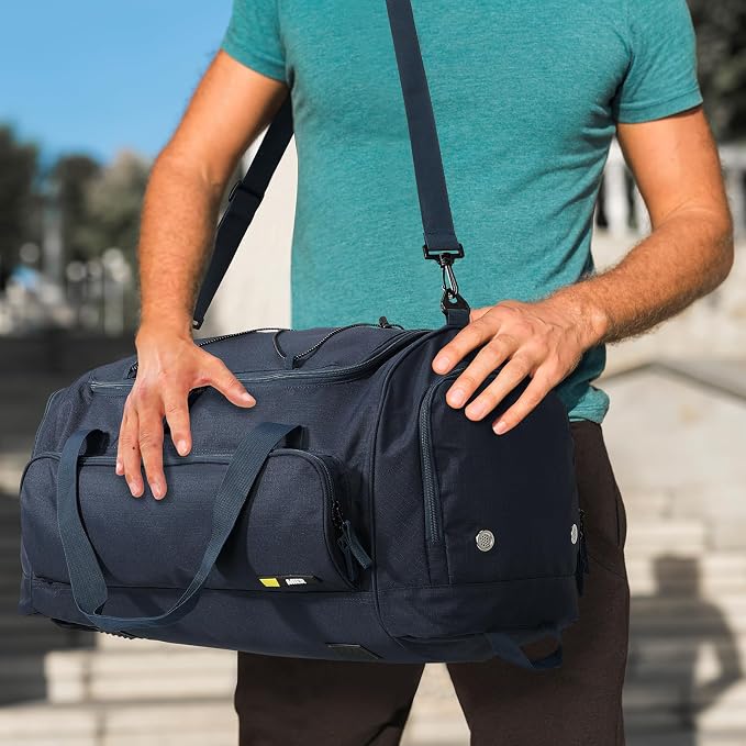 MIER Large Gym Bag for Men 60L Duffel Bag with Shoe Compartment | Lightweight & Durable Sports Duffles; Suited for Workout Fitness Travel Weekender; Water Resistant; Adjustable Shoulder Strap - Image 6