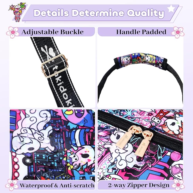 tokidoki Travel Duffle Bag, Weekender with Shoe Compartment Toiletry Bag | many compartments: laptop sleeve, wet-dry pocket, trolley sleeve. Includes toiletry bag. Carry-on. - Image 6