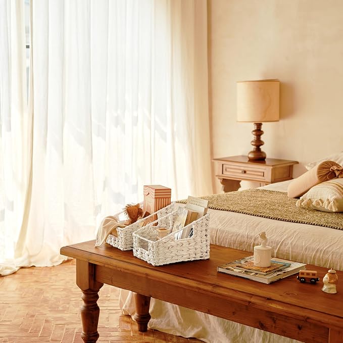 GRANNY SAYS Wicker Baskets for Organizing, Wicker Baskets for Storage | Wicker Storage Baskets for Pantry, Open Front Basket for Shelves, Kitchen Storage Baskets, Decorative Basket for Home Decor - Image 2