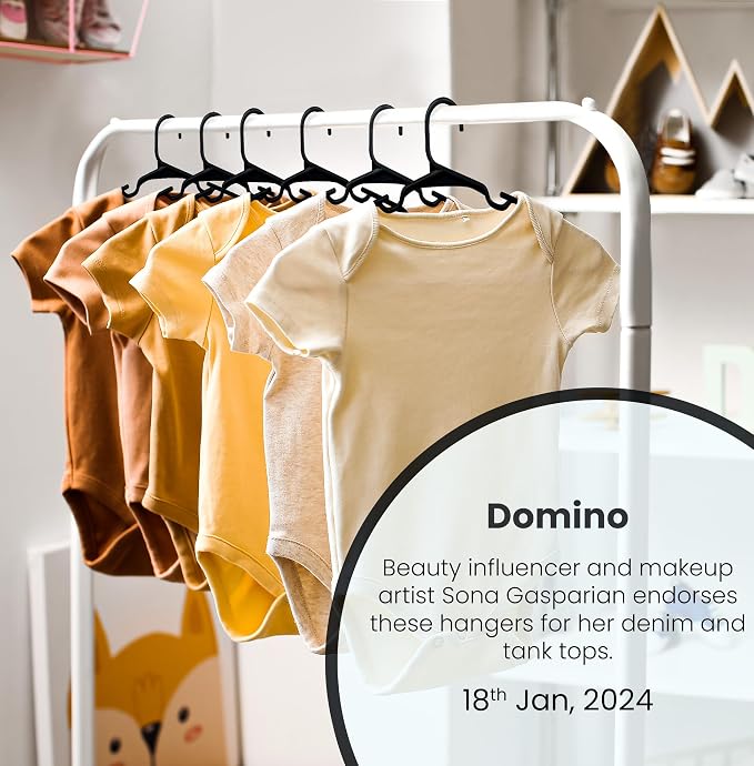 Utopia Home Kids Hangers 20 Pack – 11.5 Inch Baby Closet Hangers Black | Plastic baby hangers | Fits children's & infant clothes | Gentle on delicate garments - Image 5