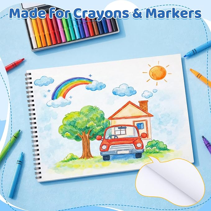 9" x 12" Sketch Book, 24-Pack 40 Sheets Drawing Paper Pad for Kids Coloring, Writing or Painting, Kid Drawing Pad & Art Supplies, Sketch pad for Kids Ages 3+ (9" x 12"(Pack of 24)) - Image 5