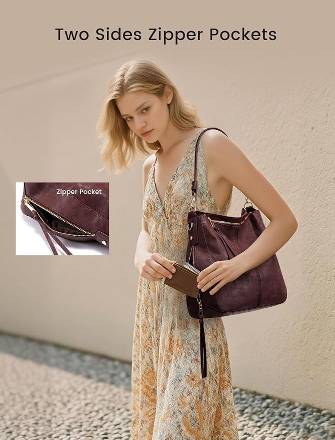 Hobo Crossbody Bag for Women, Designer Shoulder Purse Handbags - Image 2