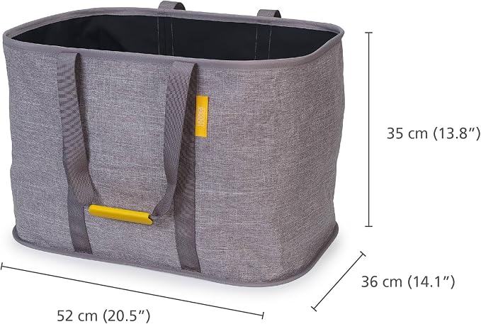 Joseph Joseph Hold-All Max Collapsible 55L/14.5 Gallon Washing Laundry Basket Bag, Durable Fabric, Moisture Resistant, Grey - Image 3