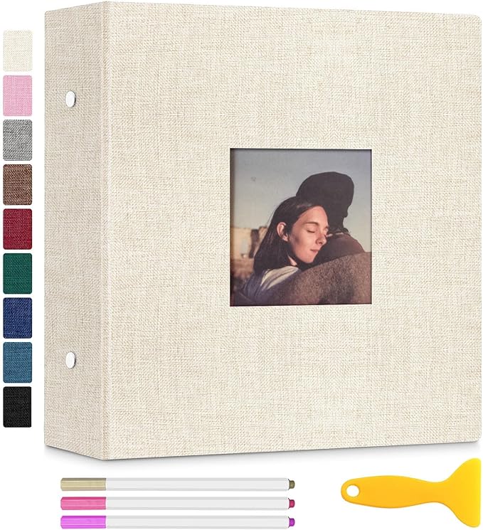 Zesthouse Photo Album Self Adhesive with Picture Display Window, 3-Ring Scrapbook Albums 60 Pages Holds 8x10 5x7 4x6 Photos, DIY Photo Book Ideal Gift for Family Wedding Baby by Zesthouse
