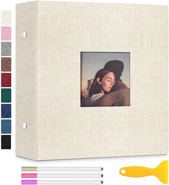 Zesthouse 18 In Photo Album Self Adhesive with Picture Display Window, 3-Ring Scrapbook Albums 60 Pages Holds 10x12 8x10 5x7 4x6 Photos, DIY Photo Book Ideal Gift for Family Wedding Baby by Zesthouse
