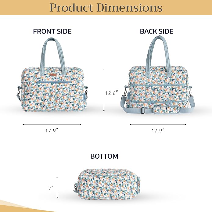 Maison d' Hermine Weekender Bags for Women Cotton Quilted Duffel Overnight Luggage Weekend Bag for Men Gym Gifts Travel | Overnight Luggage Weekend Bag for Men Gym Sports Gifts Duffle bag Business Travellers Trip Spring Summer - Image 6