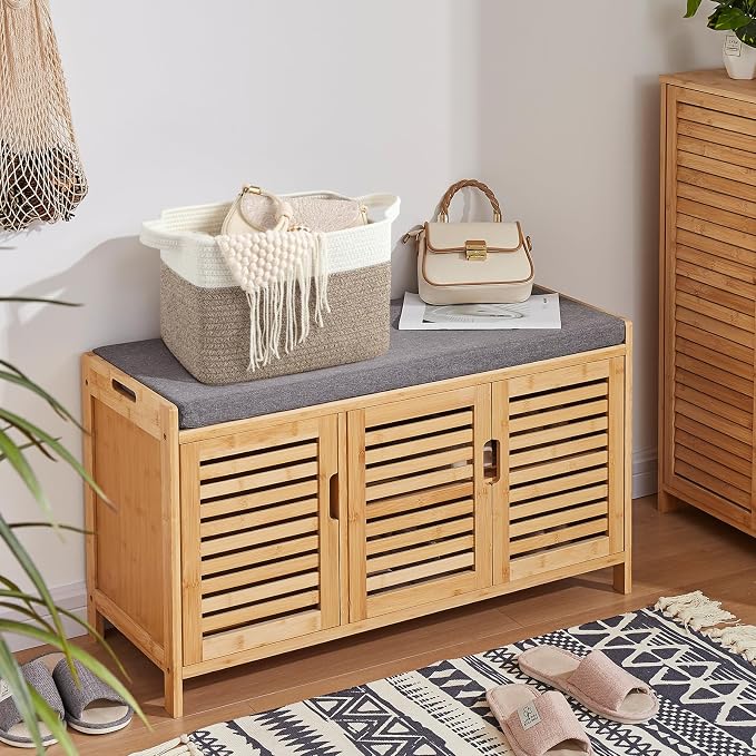 OIASKET Storage Baskets for Organizing, Woven Baskets for Shelves, Rectangle Decorative Organizer for Storage Clothes, Toy, Books, Towels Nursery Bins 3 Pack (Brown & White, 13"x9.85"x8.7") - Image 5