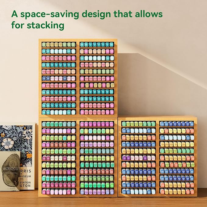 YMYNY Wooden Marker Organizer,Natural Wood Color11.81*5.31*11.81"HMR001N | Desktop Storage Hold 176 Markers,Pens,Pencils,Art Brushes Stationary Organizer Pencil Holder with 22 Compartments for Home - Image 9