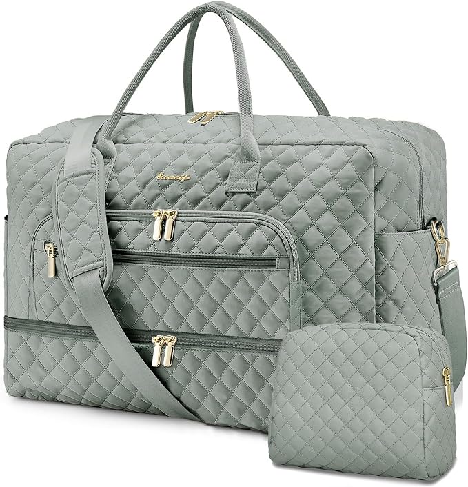 Travel Duffle Bag Weekender for Women - 38L Carry-On Overnight Personal Item Bag with Shoe Compartment & Wet Pocket Weekend Tote Bags with Toiletry Hospital Bags for Labor and Delivery by LUOCIP