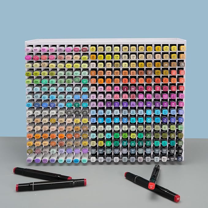 Art Marker Storage Rack for 300 Markers | Watercolour Brushes Pens Color Pencils Organizer Holder for Desk - Image 4