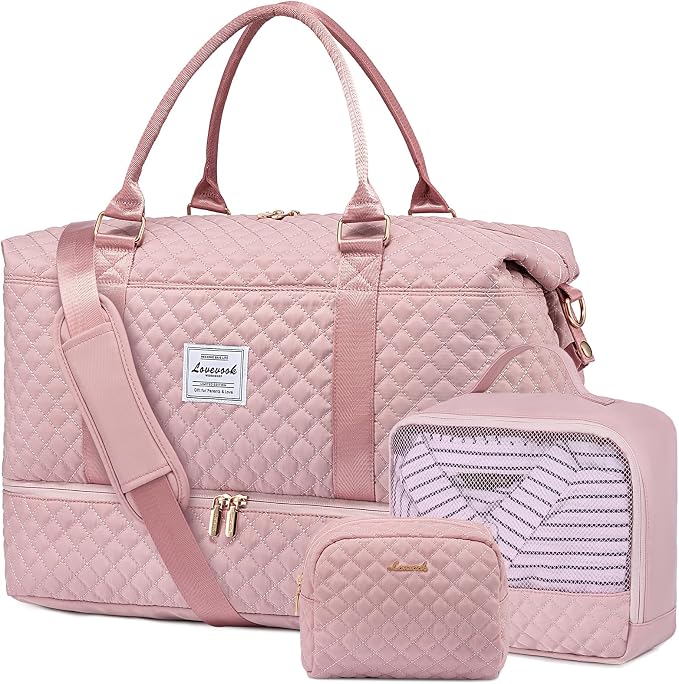 LOVEVOOK Travel Duffle Bag,Weekender Bags for Women with Shoe Compartment，Carry on Overnight Bag with Toiletry Bag,Gym Duffel Bag with Wet Pocket, Hospital Bags for Labor and Delivery by LOVEVOOK