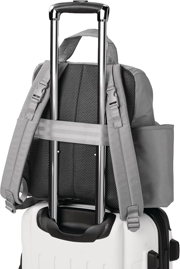 Skip Hop Diaper Bag Backpack with Portable Changing Pad Adjustable Pocket for 30 oz. Tumblers 9 Total Pockets Insulated Packing Cubes Luggage Sleeve & Stroller Straps Fits a 14” Laptop Forma Next Grey - Image 6