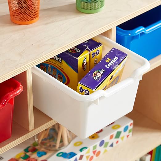 ECR4Kids Scoop Front Storage Bins, Multipurpose Organization, Assorted, 10-Piece | Durable plastic, GREENGUARD Gold Certified, 1.2 gallon capacity, lightweight & nestable, built-in handle, classroom/home use - Image 8