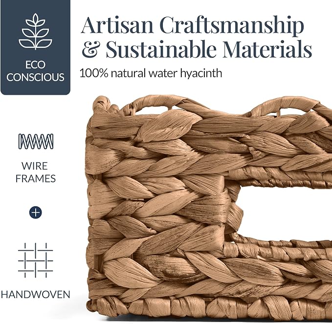 Best Choice Products 9x12 Scalloped Shelf Baskets, Woven Storage Bins, Storage Organizers for Pantry, Living Room, Bedroom, Nursery & Laundry, 4 Pack - Chestnut - Image 4