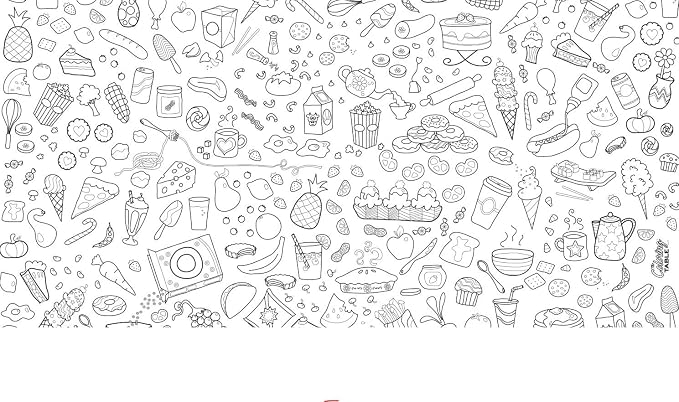 Food Fun Design – Rectangle Tablecloth 60”X84” - Interactive Coloring Tablecloth for Kids – Poly/Cotton Fabric - Washable and Reusable – DIY Activity for Children and Adults - Image 3