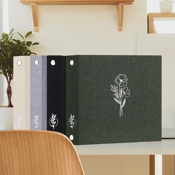 Lanpn 8.5x11 inch Scrapbook Photo Album, Linen Cover Archival Acid Free Top Load 3 Ring Binder Folder Photo Book 8.5 x 11 with 30 Plastic Sleeves 60 Pages (Green) - Image 7