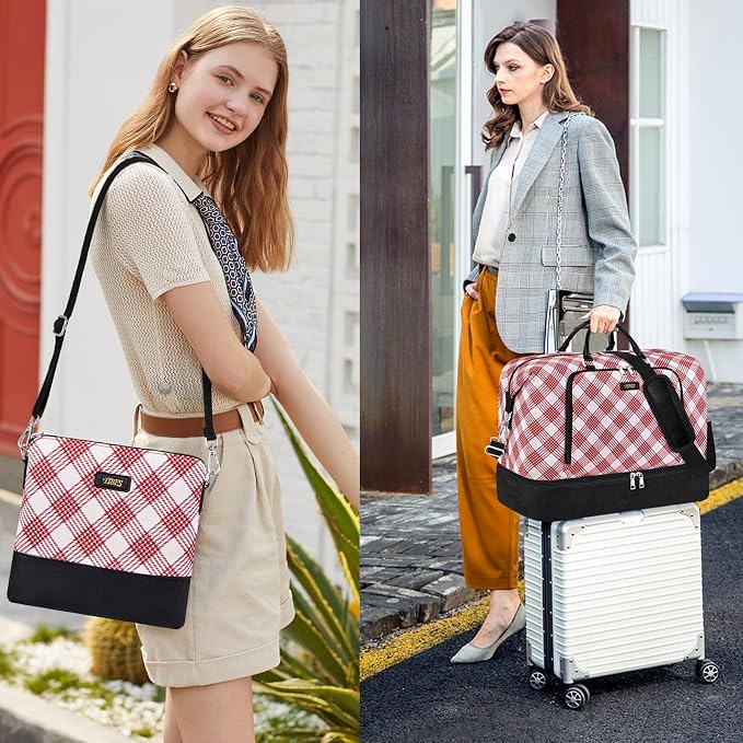 TIBES Travel Weekender Bag for Women, Overnight Bag with Shoe Compartment | 3PCS Large Travel Duffel Bag for Gym, Travel, Hospital, Business Trip, Carry On Tote, Wet & Dry Separation, Water Resistant - Image 8