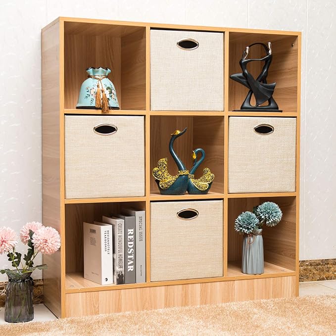 Posprica Storage Cubes, 12×12 Storage Bins, Fabric Drawers Organizer Basket, 4pcs, Beige - Image 4