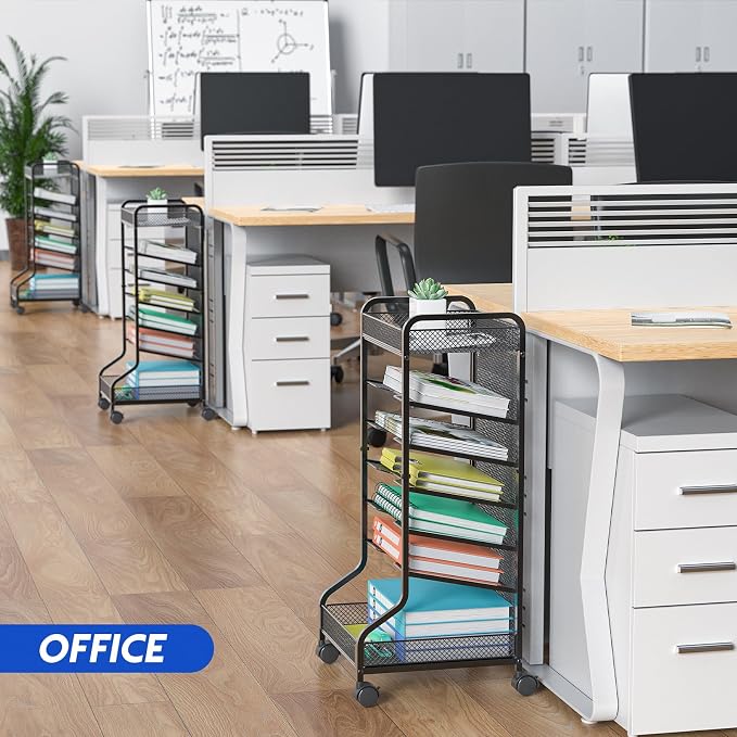 samstar Rolling File Cart,Under Desk Organizer, File Organizer beside Desk, Binder Paper Letter Storage with Wheels,for Office Supplies & Classroom Organization - Image 3