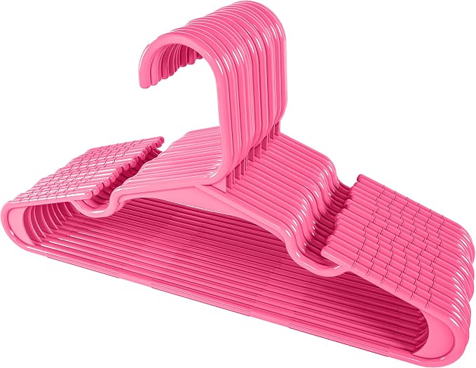 Utopia Home Kids Hangers 20 Pack – 11.5 Inch Baby Closet Hangers Pink | Plastic baby hangers | Fits children's & infant clothes | Gentle on delicate garments - Image 8