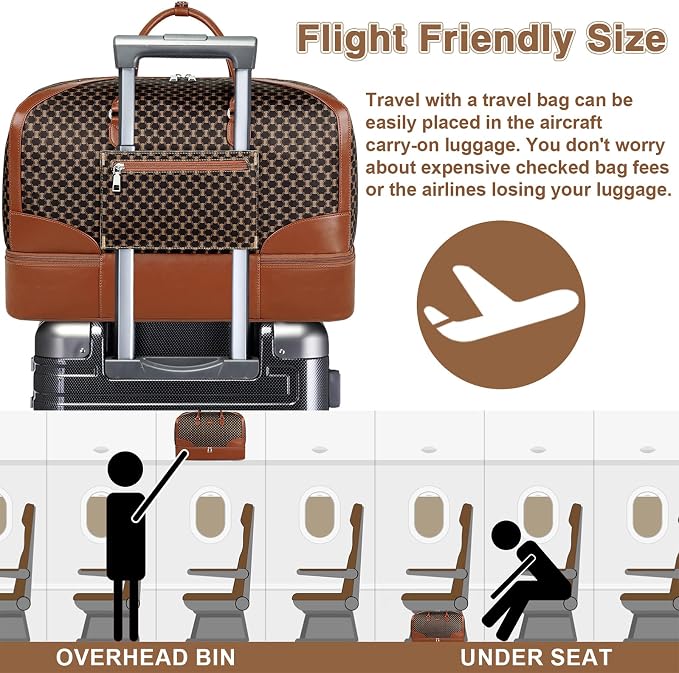 ITIEZY Weekender Bag for Women 21.5" Travel Duffel Large Carry On Bag 3PCS | Nylon Duffel Bag with Waterproof Shoe Compartment, Crossbody Bag and Toiletry Bag, Travel Weekend Hospital Overnight Gym Bag - Image 4