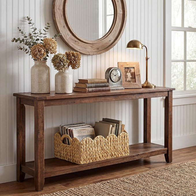 GRANNY SAYS Wicker Basket for Organizing, Shelf Baskets with Scalloped Edge | Scalloped Water Hyacinth Basket, Storage Wicker Basket for Pantry, Water Hyacinth Baskets with Scalloped Edge, Woven Baskets - Image 6