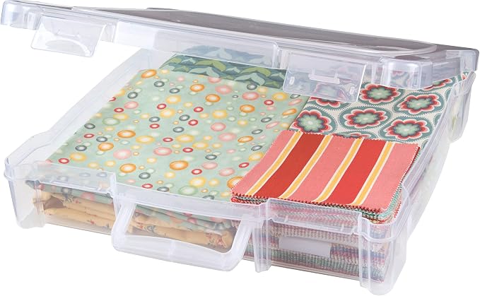 ArtBin 6913AB Portable Art & Craft Organizer with Handle, Holds Up to 12" x 12" Paper, [1] Plastic Storage Case, Clear - Image 4