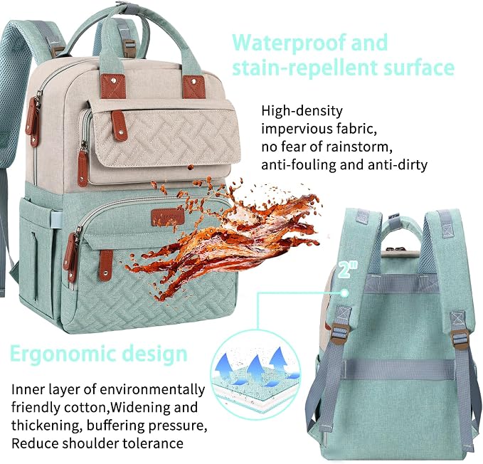 Legestori Diaper Bag Backpack, Baby Diaper Bag for Girls Boys, Multipurpose Baby Backpack for Women, Large Baby Essentials Travel Bag with Insulated Pockets and Stroller Straps - Image 8