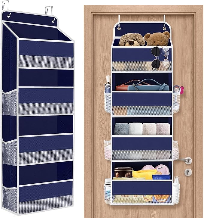 1Pack Over The Door Organizer Large Capacity Hanging Storage Room Organizer | 40 lb Capacity, Ultra-Sturdy, Foldable, Mesh Design with Clear Window, Space-Saving Organizer for Pantry, Nursery & Closet by SpaceHacks