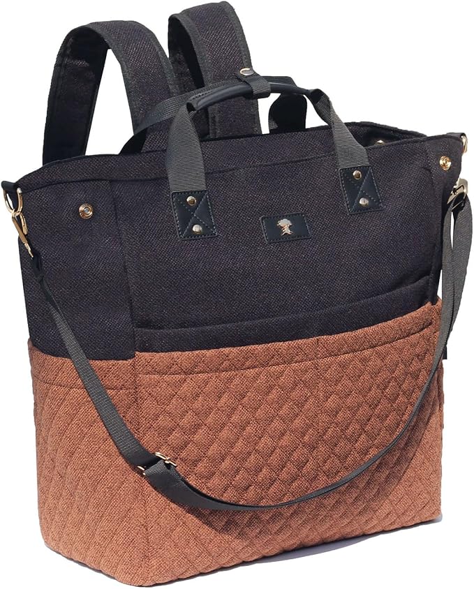 Diaper Tote Bag Totepack Backpack Crossbody Bag 3 in 1 for Women Laptop Backpack Multifunctional with Insulated Pockets by ESVAN