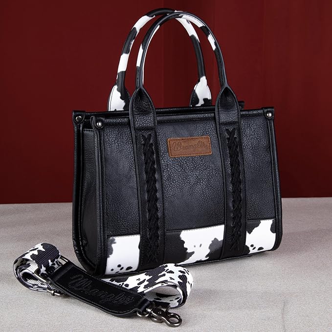 Montana West × Wrangler Tote Bag for Women Western Cow Print Purse Designer Top Handle Handbags - Image 5