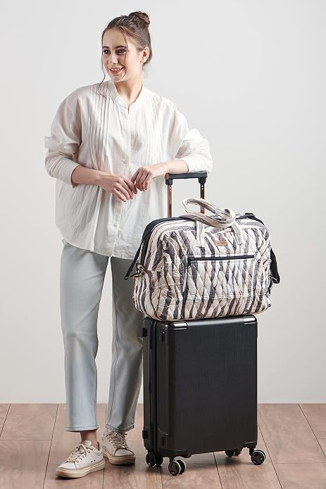 Maison d' Hermine Weekender Bags for Women Cotton Quilted Duffel Overnight Luggage Weekend Bag for Men Gym Gifts Travel | Overnight Luggage Weekend Bag for Men Gym Sports Gifts Duffle bag Business Travellers Trip Spring Summer - Image 3