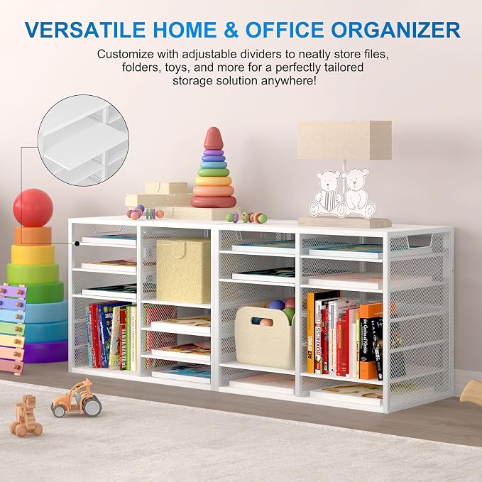 Mail Sorter for Desk, Countertop Literature Organizer, Student Mailbox for Classroom, Desktop Bill Paper Holder Rack for Office Home School, 12 Compartments, White - Image 5