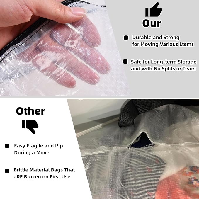Clear Storage Bags with Zipper and Handles, Blanket Bags For Closet Storage, Moving and Packing Supplies for College, Underbed Storage Organizer for Clothes Pillow Bedding Christmas Wreath - Image 7
