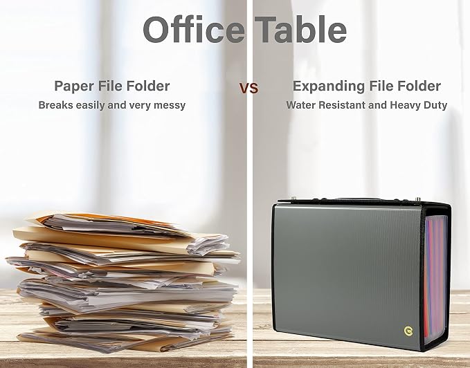 CNK Accordion File Folders with 24 Pockets Organizer for Document Paper Storage Folder Documents Expanding Binder Folio Pocket Receipt Filing Expandable Files Dividers Labels Letter Durable Handle - Image 7