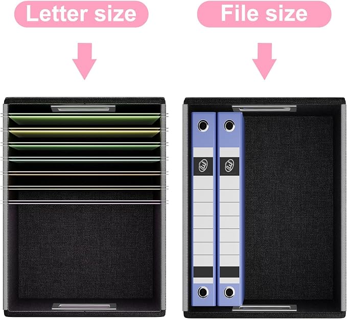 File Organizer Box with Lids, Collapsible File Folder Organizer | File Box with Plastic Slides for Document, Filing Bin for Letter Size Hanging File Folders (1 Pack, Pink, Leather) - Image 3