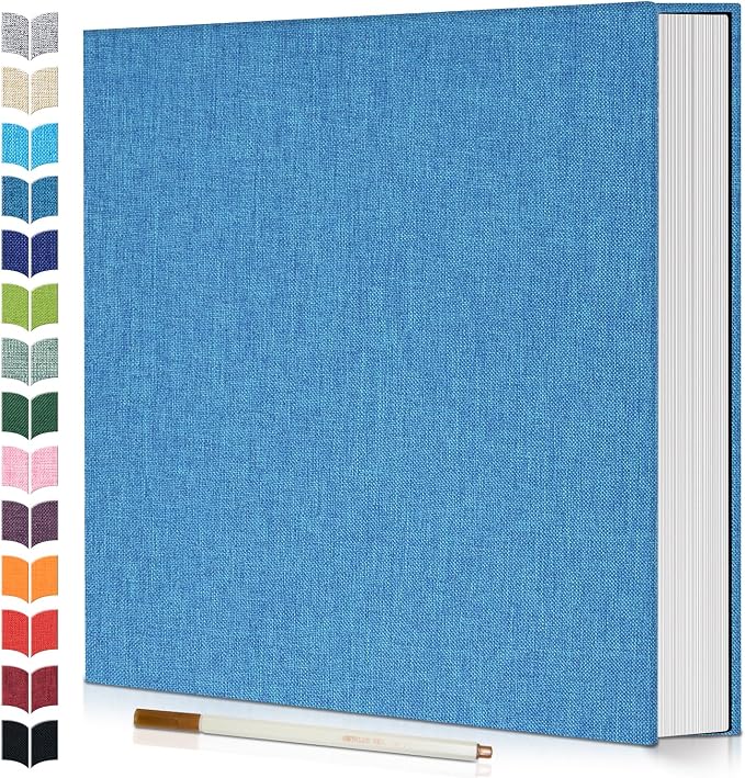 Artfeel Photo Album Self Adhesive Scrapbook,120 Pages Large Photo Book for 4x6,5x7,8x10 Pictures,DIY Album for Baby Wedding Family Travel Birthday,with Metallic Pen and Scraper by Artfeel