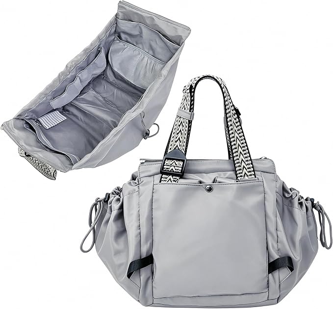 Women's Everyday Tote Bag,Diaper Bag,Baby Bag,Newborn Essentials,Large Capacity,Baby Christening Gift,Baby Registry（Gray） by Unknown