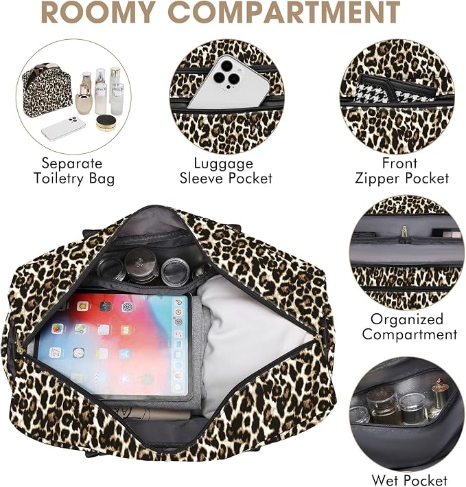 Travel Duffle Bag Weekender for Women - Carry-On Overnight Personal Item Bag with Shoe Compartment & Wet Pocket Large Weekend Tote Bags with Toiletry Hospital Bags for Labor and Delivery - Image 4