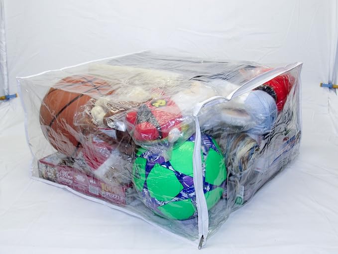 10-Pack Jumbo Heavy Duty Vinyl Zippered Storage Bags (Clear) for Sweaters, Blankets, Comforters, Bedding Sets and Much More! (23" x 23" x 12", 27.5 Gallon) - Image 4