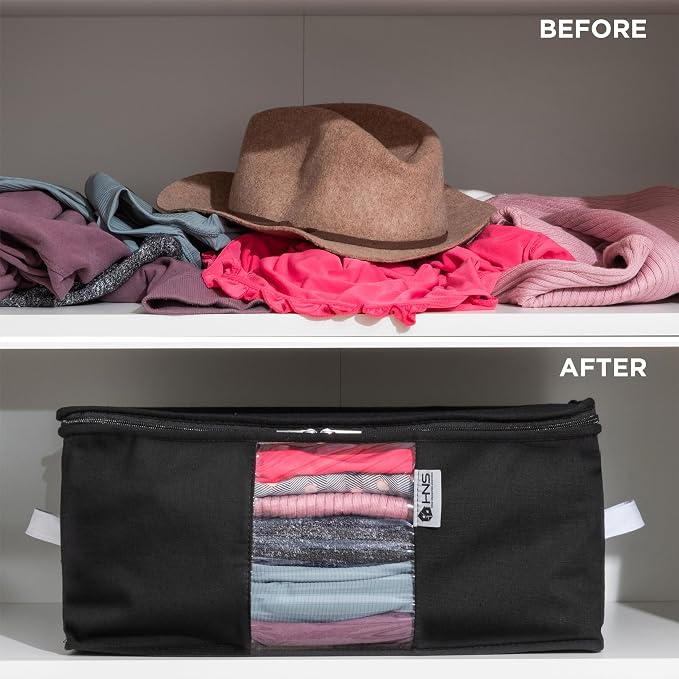 Cedar Clothes Storage Bag Organizer, Protects From Moths, Set of 2, Black | Protects from Moths, Moisture, Dirt & Dust, Underbed Storage Bags for Clothes, Cashmere Sweaters, Bedding & More - Image 8