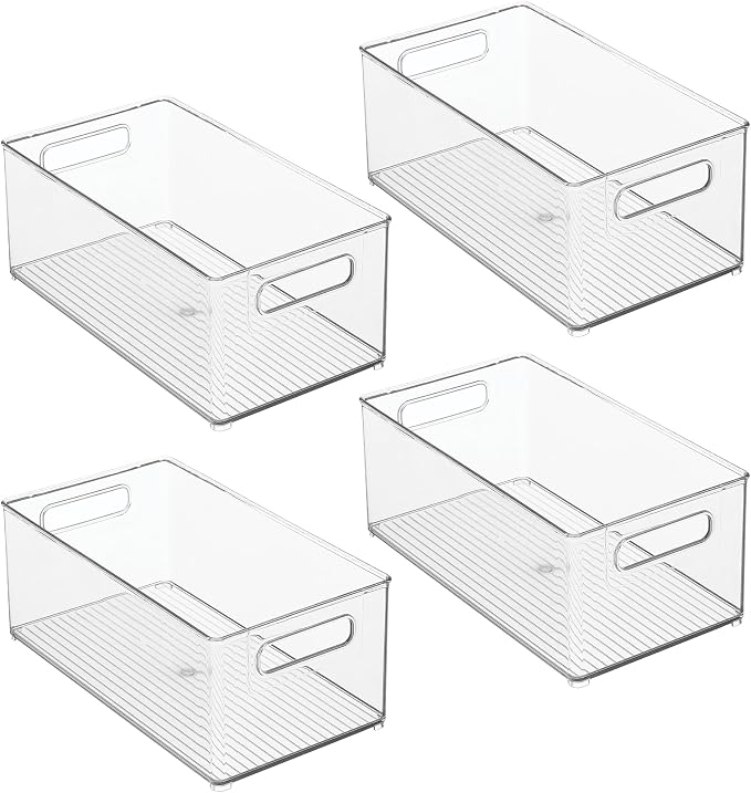 iDesign Stackable Fridge Bin, Set of 4, Clear | Kitchen Storage Bin, For Pantry, Cabinets, or Fridge - Image 9