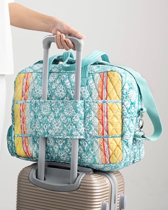 Maison d' Hermine Weekender Bags for Women Cotton Quilted Duffel Overnight Luggage Weekend Bag for Men Gym Gifts Travel | Overnight Luggage Weekend Bag for Men Gym Sports Gifts Duffle bag Business Travellers Trip Spring Summer - Image 9