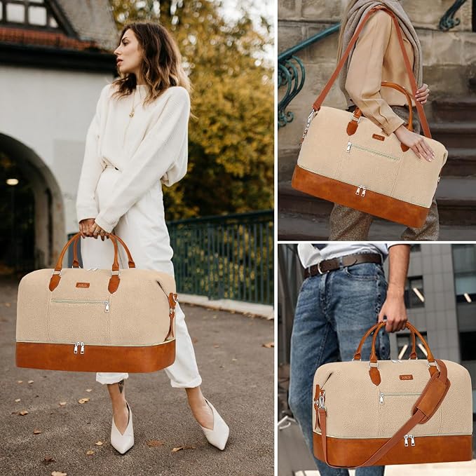 ITIEZY Weekender Bag for Women 21.5" Travel Duffel Large Carry On Bag 3PCS | Nylon Duffel Bag with Waterproof Shoe Compartment, Crossbody Bag and Toiletry Bag, Travel Weekend Hospital Overnight Gym Bag - Image 6