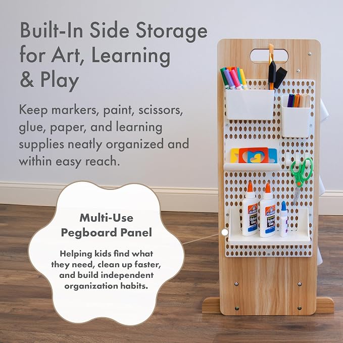 Humble Crew Kids Toy Organizer with Display Shelf, 9 Bins, 3 Tier Storage | Sturdy wood and steel toddler shelf, removable BPA-free containers, wall anchor anti-tip safety kit for bedroom or classroom - Image 8